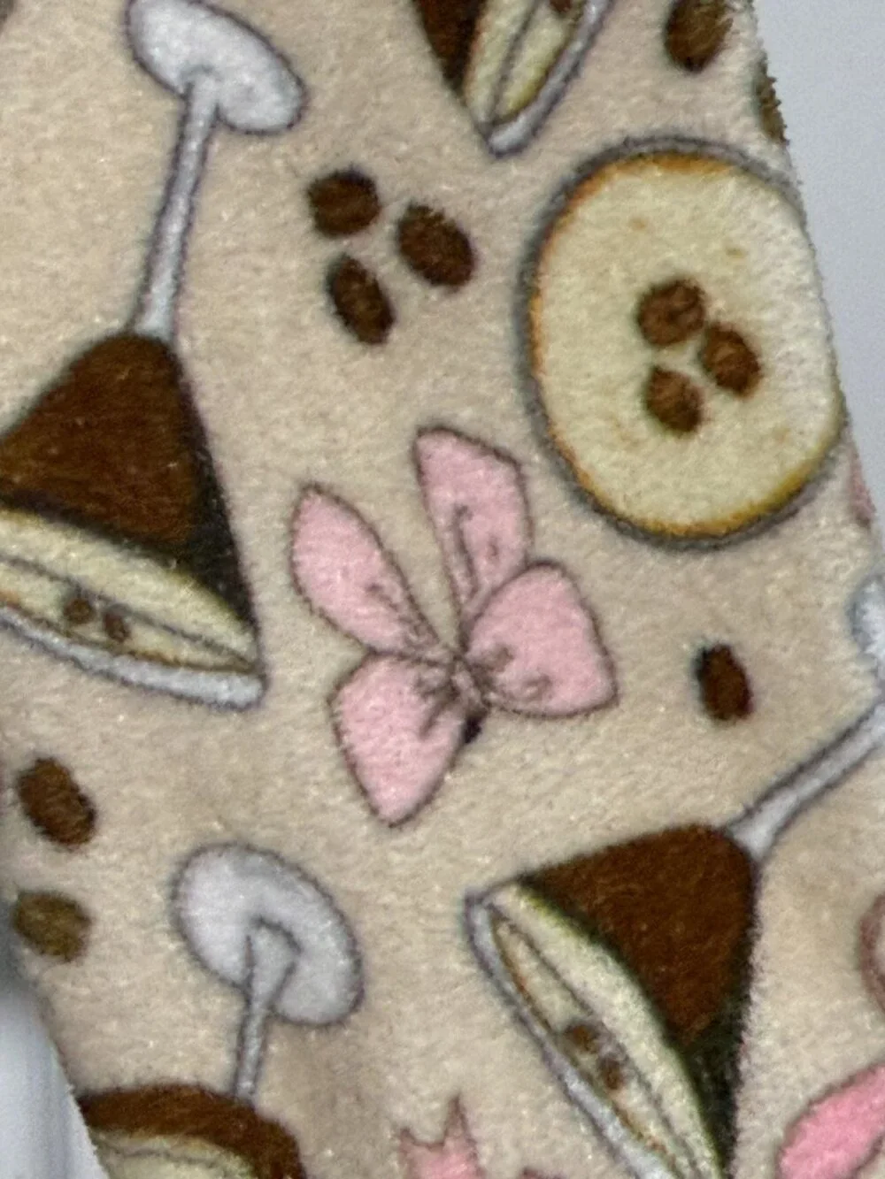 Nordstrom Rack Cozy Womens Socks 4-10 Espresso Martini Coffee beans Pink Bows